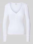 Shirt met lange mouwen, V-hals en knoopsluiting, model 'KORDELIA'