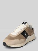 Sneakers van leermix met logostitching, model 'Train'