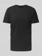 T-shirt met geribde V-hals in een set van 2 stuks
