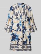 Mini-jurk van viscose in laagjeslook