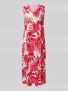 Midi-jurk van viscose met V-hals