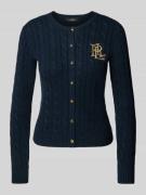 Gebreid jack met kabelpatroon en labelstitching, model 'RALHAN'