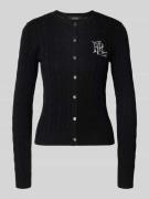 Gebreid jack met kabelpatroon en labelstitching, model 'RALHAN'