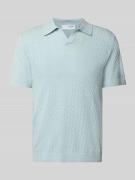 Regular fit poloshirt in gehaakte look, model 'LINO'