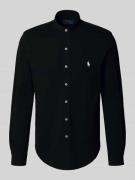 Regular fit vrijetijdsoverhemd met labelstitching en opstaande kraag