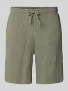 Korte regular fit broek met elastische band, model 'JAIDEN'