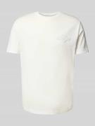 Regular fit T-shirt met labelstitching en ronde hals