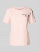 Regular fit T-shirt van puur katoen met logoprint