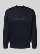 Sweatshirt met labelprint en ronde hals