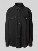 Regular fit jeansoverhemd met drukknoopsluiting