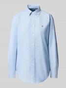 Regular fit overhemdblouse met logostitching