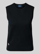 Spencer met logostitching en ronde hals