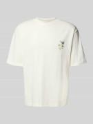 T-shirt met motiefstitching, model 'OKHOLM'