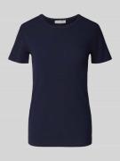 T-shirt in riblook met ronde hals