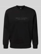 Sweatshirt met labelprint en ronde hals