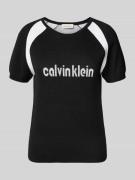 Gebreid shirt met label en ronde hals