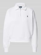 Sweatshirt met polokraag en labelstitching