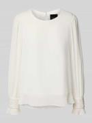 Regular fit blouse met kralen en ronde hals