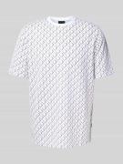 T-shirt in all-over look met ronde hals