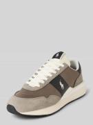 Sneakers van leermix met logostitching, model 'Train'