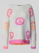 Gebreide pullover met extra brede schouders