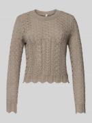 Regular fit gebreide pullover van structuurtricot, model 'SAGA'