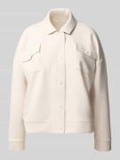 Sweatjack met platte kraag en borstzakken