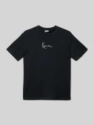 T-shirt met labelstitching en motiefprint aan de achterkant