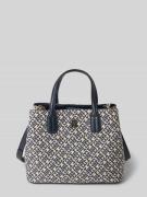 Tas met hengsel en monogram-jacquard