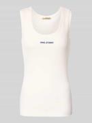 Tanktop in riblook met stitching