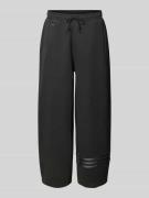 Loose fit sweatpants van katoenmix met logostitching