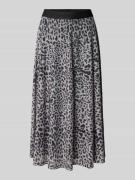 Midirok in all-over look met elastische band