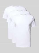 Regular fit T-shirt van puur katoen in een set van 3 stuks