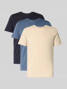 Regular fit T-shirt van puur katoen in een set van 3 stuks