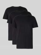 Regular fit T-shirt van puur katoen in een set van 3 stuks