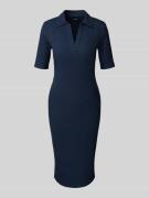 Knielange jurk in riblook, model 'Vazarel'