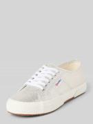 Sneakers met labeldetail en vetersluiting