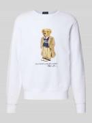 Sweatshirt met motiefprint en ronde hals