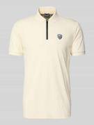 Regular fit poloshirt met ritssluiting en labelpatch
