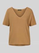 Gebreid shirt met V-hals