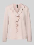 Regular fit blouse met V-hals en volants