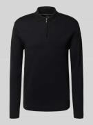 Slim fit poloshirt met ritssluiting