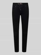 Skinny fit jeans met verkorte pasvorm en knoopsluiting
