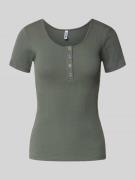 Slim fit T-shirt van katoenmix, model 'KITTE'