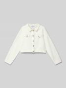 Regular fit jeansjack met kant