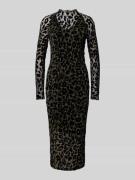 Midi-jurk met all-over dierenprint