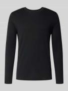 Shirt met lange mouwen en geribde ronde hals