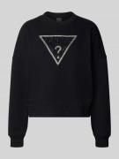 Sweatshirt met logo en siersteentjes, model 'RACHELE'