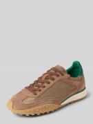 Sneakers van leer met labeldetail, model 'BRIDGE'