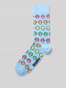 Sokken met motiefstitching, model 'MUSHROOM STRIPE'